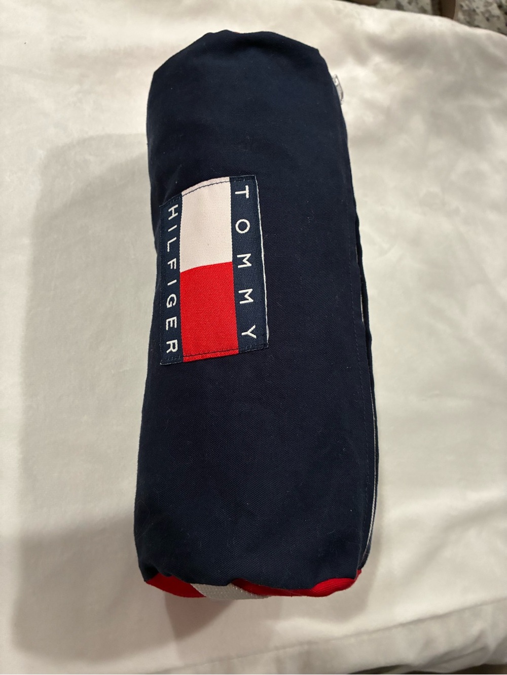Vintage Tommy Hilfiger Red Blue  Cosmetic Bag Pencil Case Zipper Pouch Travel